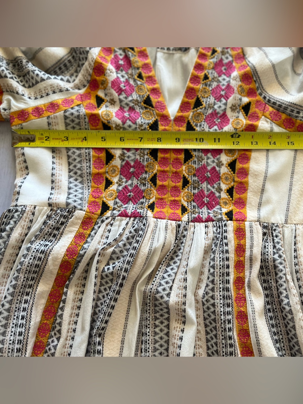 Women’s Anthropologie Lottie cotton boho peasant long sleeve mini dress. XS - Picture 10 of 14
